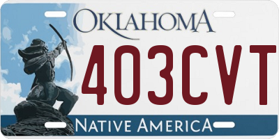 OK license plate 403CVT