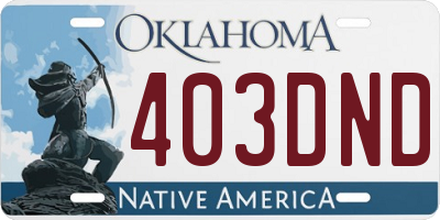 OK license plate 403DND