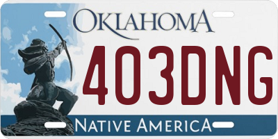 OK license plate 403DNG