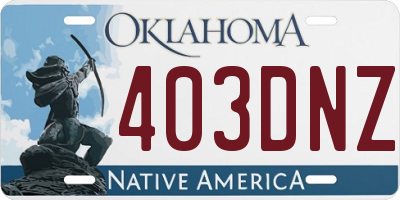 OK license plate 403DNZ