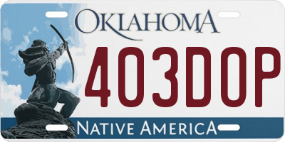 OK license plate 403DOP