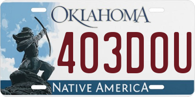 OK license plate 403DOU