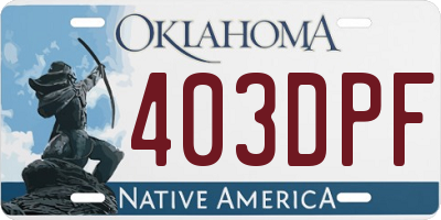 OK license plate 403DPF