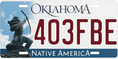 OK license plate 403FBE