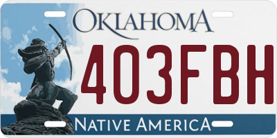 OK license plate 403FBH
