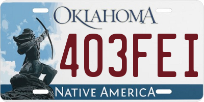 OK license plate 403FEI
