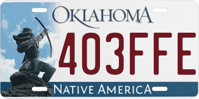 OK license plate 403FFE