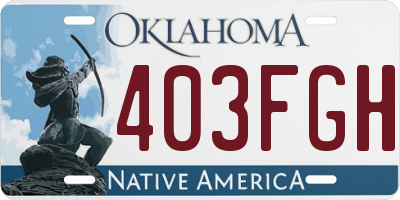 OK license plate 403FGH