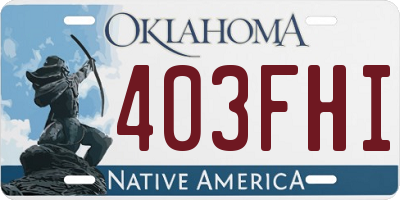 OK license plate 403FHI