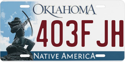 OK license plate 403FJH