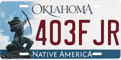 OK license plate 403FJR
