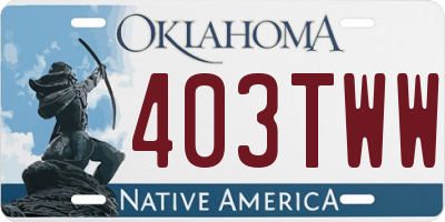 OK license plate 403TWW