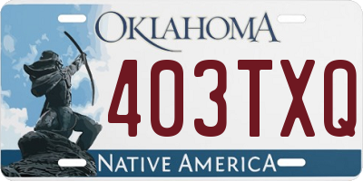 OK license plate 403TXQ