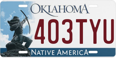OK license plate 403TYU