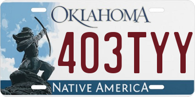 OK license plate 403TYY