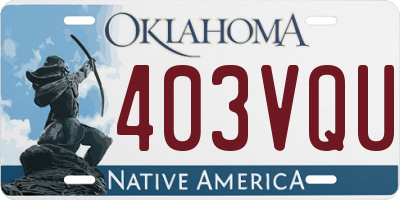 OK license plate 403VQU