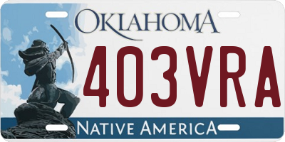 OK license plate 403VRA