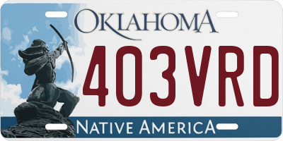 OK license plate 403VRD