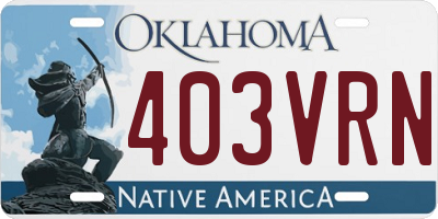 OK license plate 403VRN