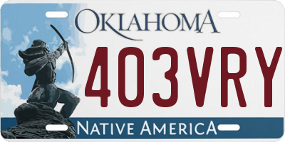 OK license plate 403VRY