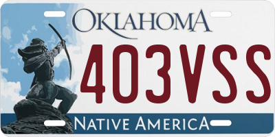 OK license plate 403VSS