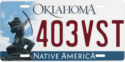 OK license plate 403VST