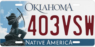 OK license plate 403VSW