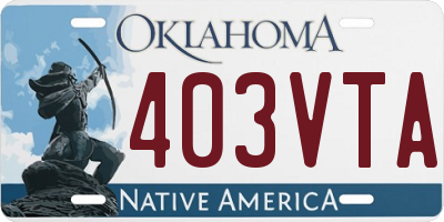 OK license plate 403VTA