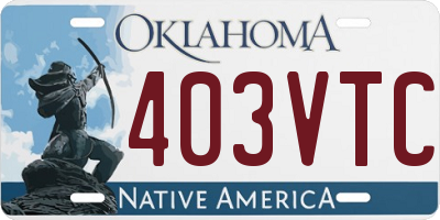 OK license plate 403VTC