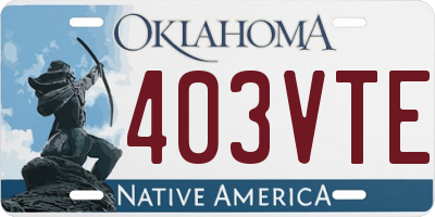 OK license plate 403VTE