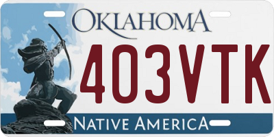 OK license plate 403VTK