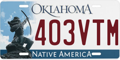 OK license plate 403VTM