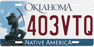 OK license plate 403VTQ