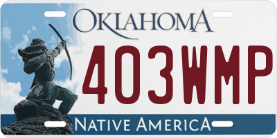 OK license plate 403WMP