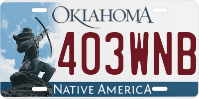OK license plate 403WNB