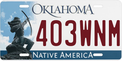 OK license plate 403WNM