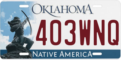 OK license plate 403WNQ