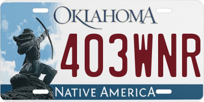 OK license plate 403WNR