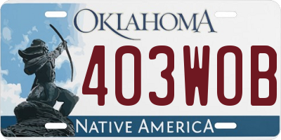OK license plate 403WOB