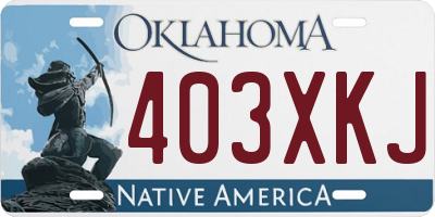 OK license plate 403XKJ