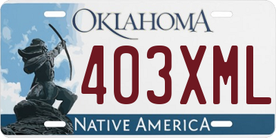 OK license plate 403XML