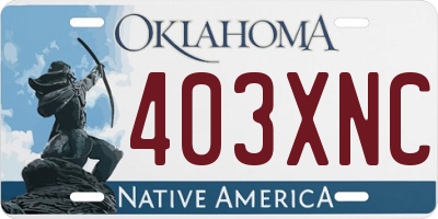 OK license plate 403XNC