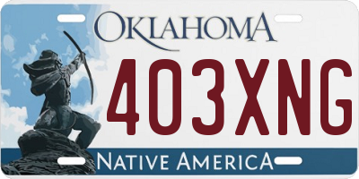 OK license plate 403XNG