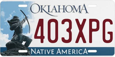 OK license plate 403XPG