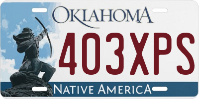 OK license plate 403XPS