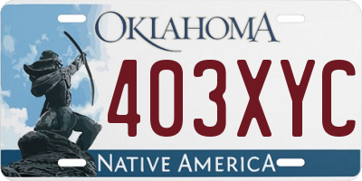 OK license plate 403XYC