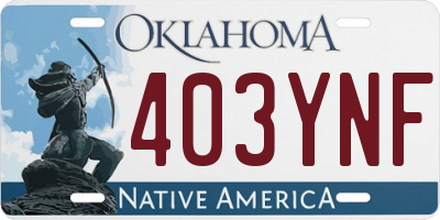 OK license plate 403YNF