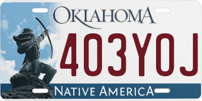 OK license plate 403YOJ
