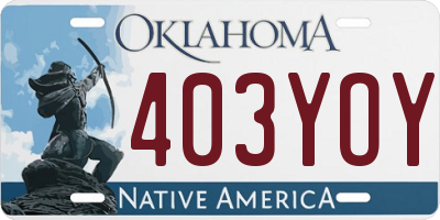 OK license plate 403YOY