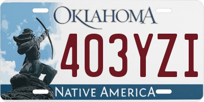OK license plate 403YZI